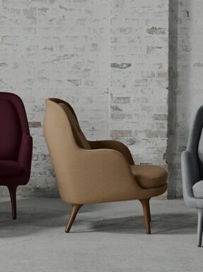 Fauteuils design de couleur camel, bordeaux et gris, style moderne -KIOMA Meuble Premium Maroc