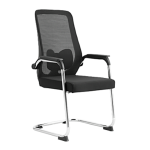 Chaise visiteur CHAISE /F14L noire en maille avec structure chromée. -KIOMA Meuble Premium Maroc