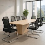 Visiteur CHAISE /F14L avec dossier en maille noire, chaises de bureau modernes. -KIOMA Meuble Premium Maroc