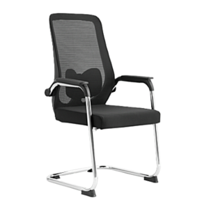 Chaise visiteur CHAISE /F14L noire en maille avec structure chromée. -KIOMA Meuble Premium Maroc