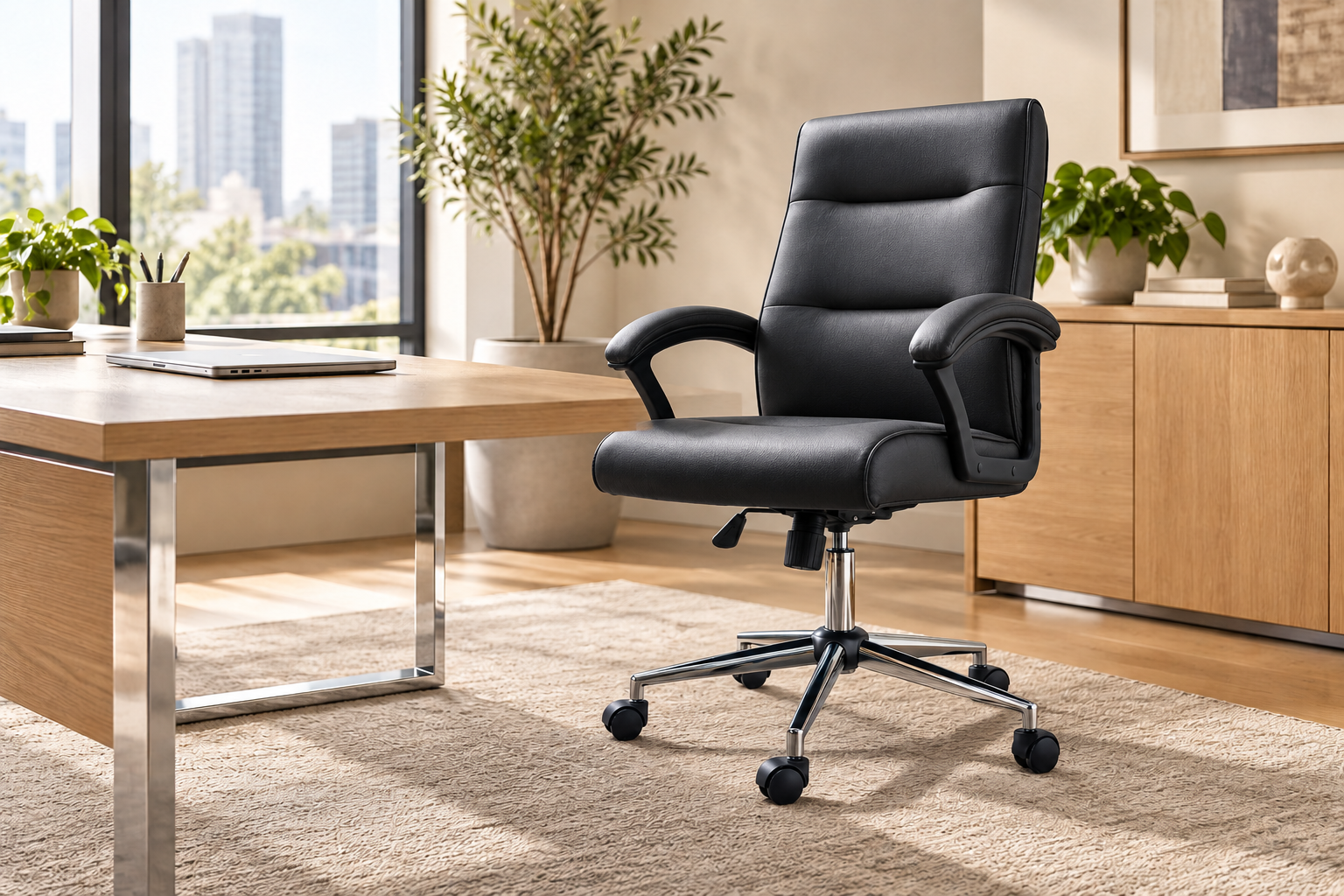 AUTEUIL MEHDIA-6004D-PU Fauteuil Direction /MEHDIA-6004D – Image 1