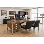 Bureau Responsable BUR160R-MG en mélaminé imitation bois et métal gris. -KIOMA Meuble Premium Maroc