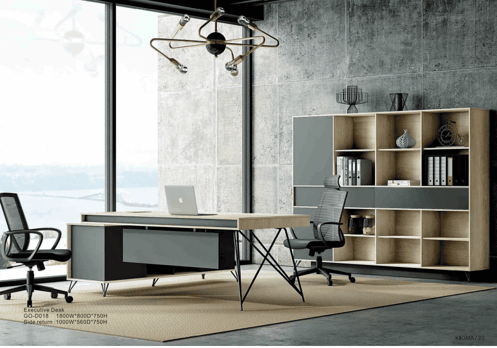 BUR-KIOMA-JH (3) Bureau Présidentiel /DESK-JH – Set Complet -KIOMA Meuble Premium Maroc