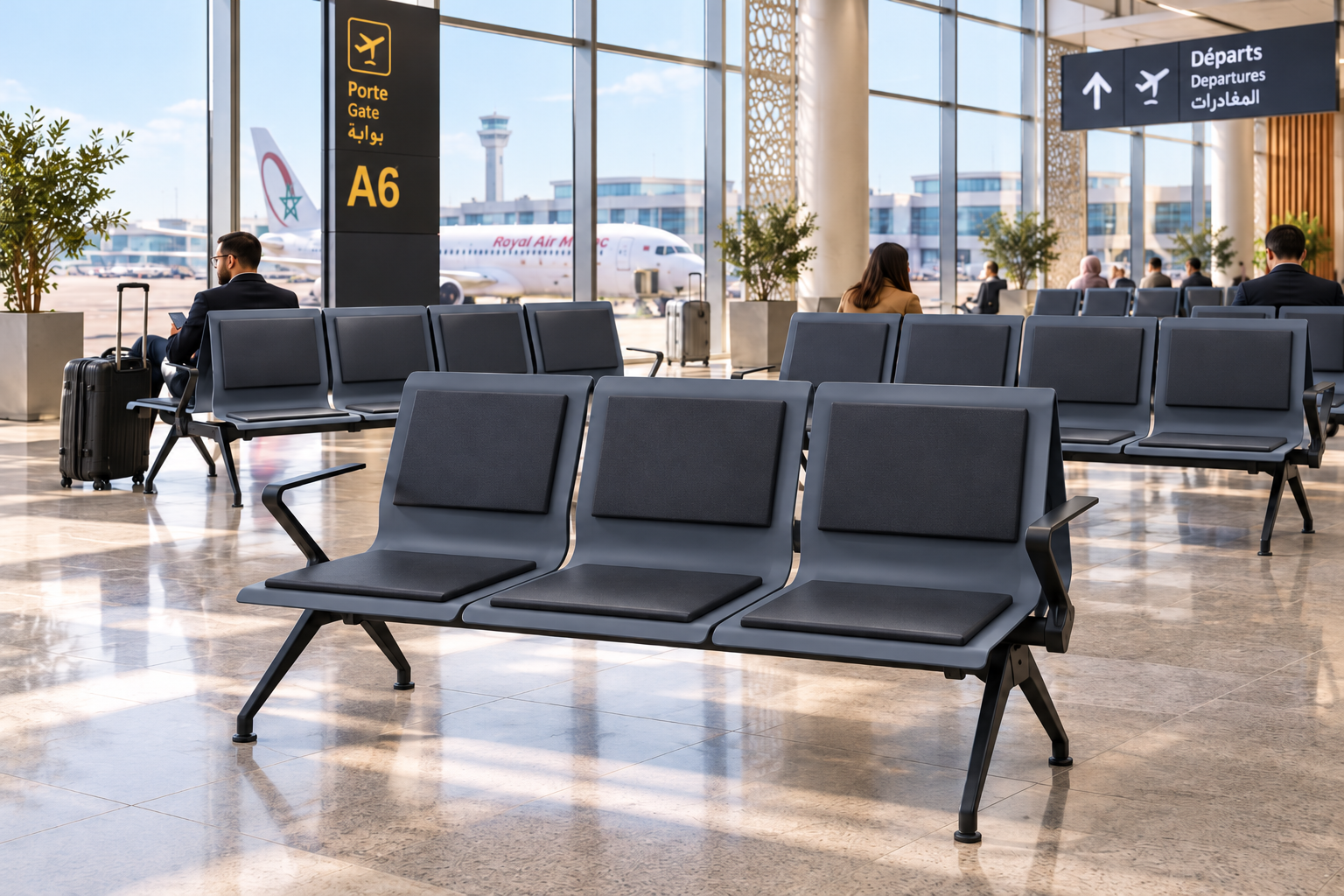 Banquette BANQ-KIOMA 3P– Salle D'attente Airport Banquette /BANQ-KIOMA –Airport – Image 1