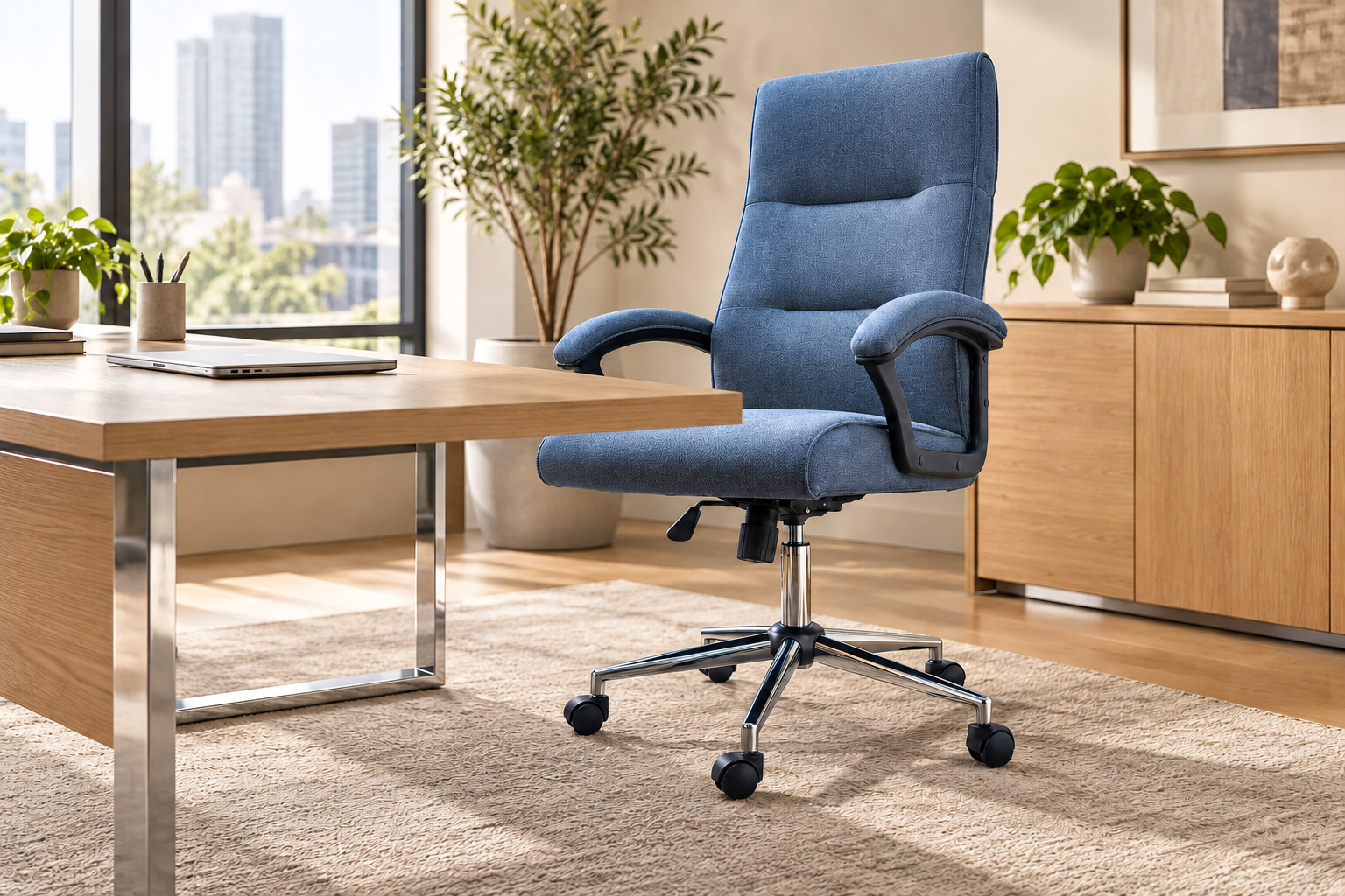 FAUTEUIL MEHDIA-6004P-T Fauteuil Président /MEHDIA-6004P-Tissu – Image 1