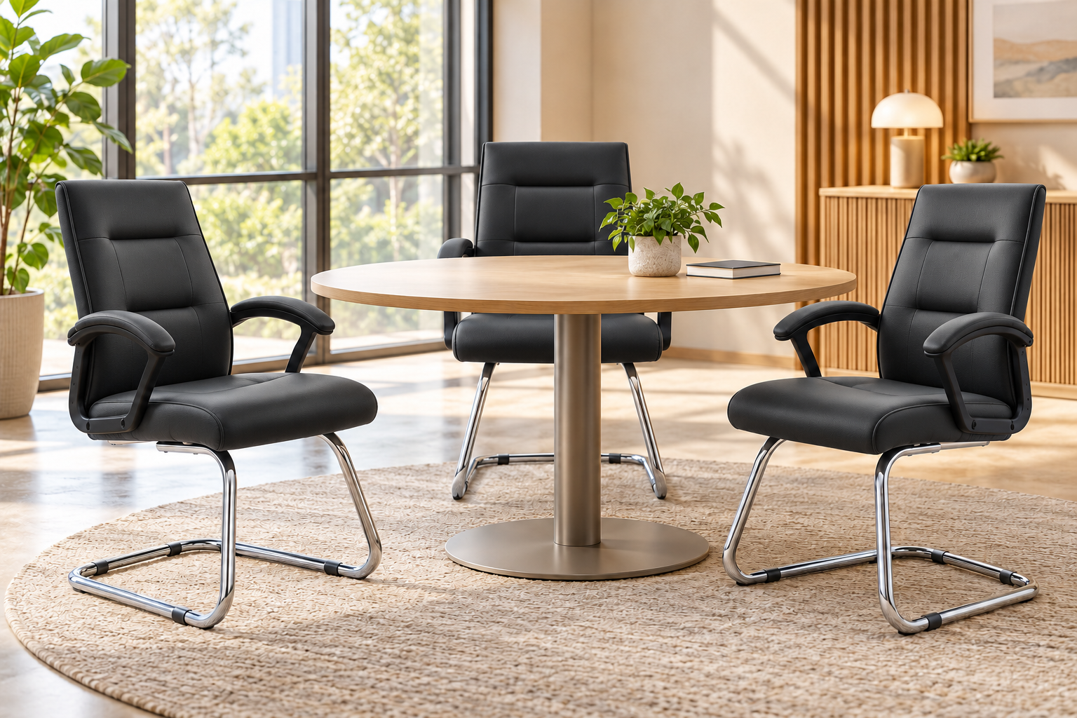 FAUTEUIL MEHDIA-6004V-PU Fauteuil Visiteur Luge /MEHDIA-6004V – Image 1