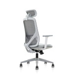 CHAISE /F12P.G – Chaise de Direction MESH, dossier ergonomique en maille grise KIOMA Meuble Premium Maroc