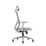 CHAISE /F12P.G – Chaise de Direction MESH, dossier ergonomique en maille grise KIOMA Meuble Premium Maroc