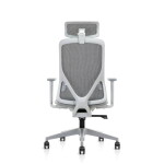 CHAISE /F12P.G – Chaise de Direction MESH, vue arrière, dossier ergonomique en maille grise KIOMA Meuble Premium Maroc