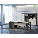 Bureau Manager /AATD0114 – MDF Aluminium Gris -KIOMA Meuble Premium Maroc