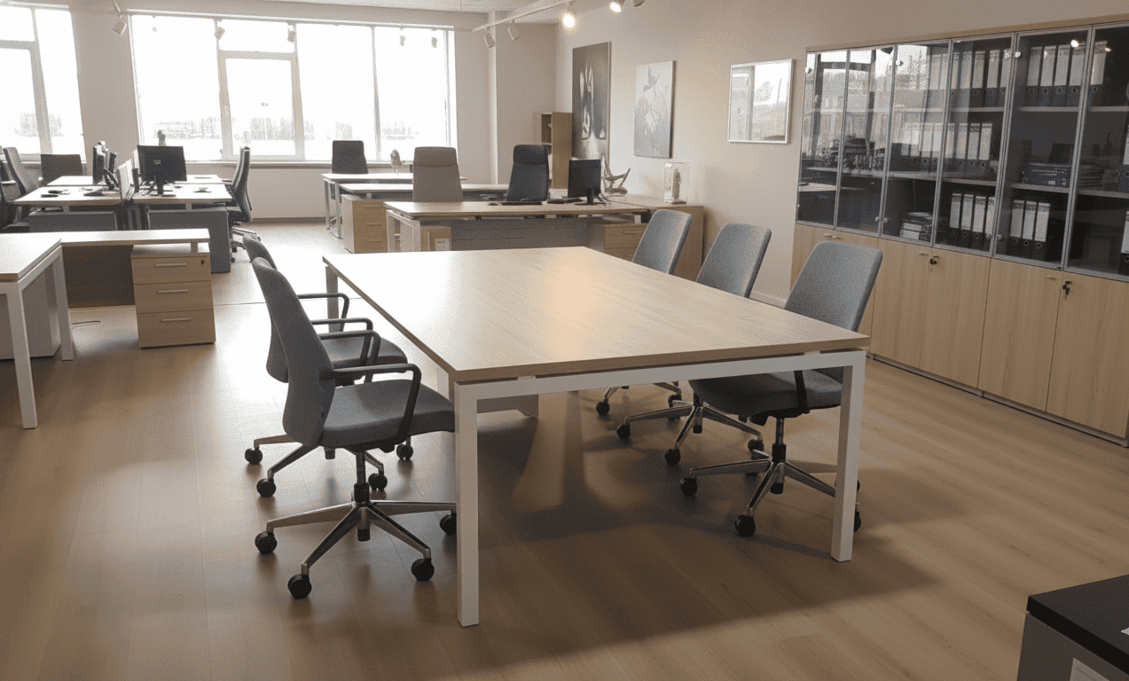 KIOMA-REUN220-TCM (1) Table de Réunion /REUN220– MDF Tube Carré -KIOMA Meuble Premium Maroc