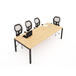 Table de Réunion /REUN220– MDF Tube Carré 48 -KIOMA Meuble Premium Maroc
