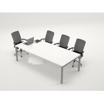 Table de Réunion /REUN220– MDF Blanc Épuré 46 -KIOMA Meuble Premium Maroc