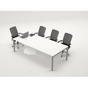 Table de Réunion /REUN220– MDF Blanc Épuré 46 -KIOMA Meuble Premium Maroc