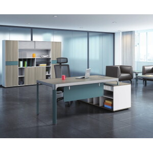 Bureau Manager /ALFD09201 – MDF Aluminium -KIOMA Meuble Premium Maroc