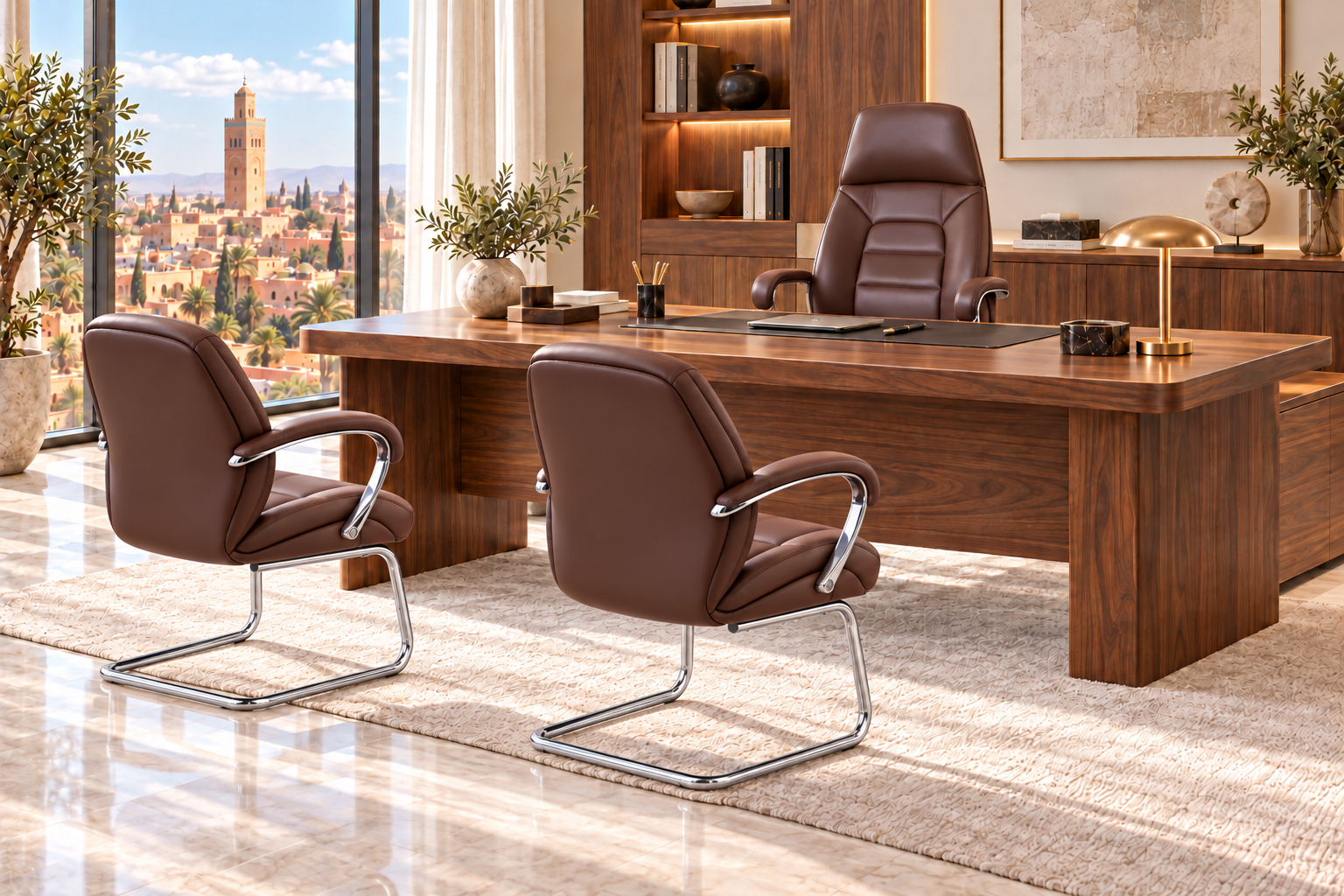 PACKS fauteuils F38MAR-1 KIOMA MEUBLE Ensemble Fauteuils de Direction /F38MAR-1-AFICUIR – Image 1