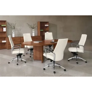 Table de Réunion /REUN220– Ovale Piètement Plein -KIOMA Meuble Premium Maroc